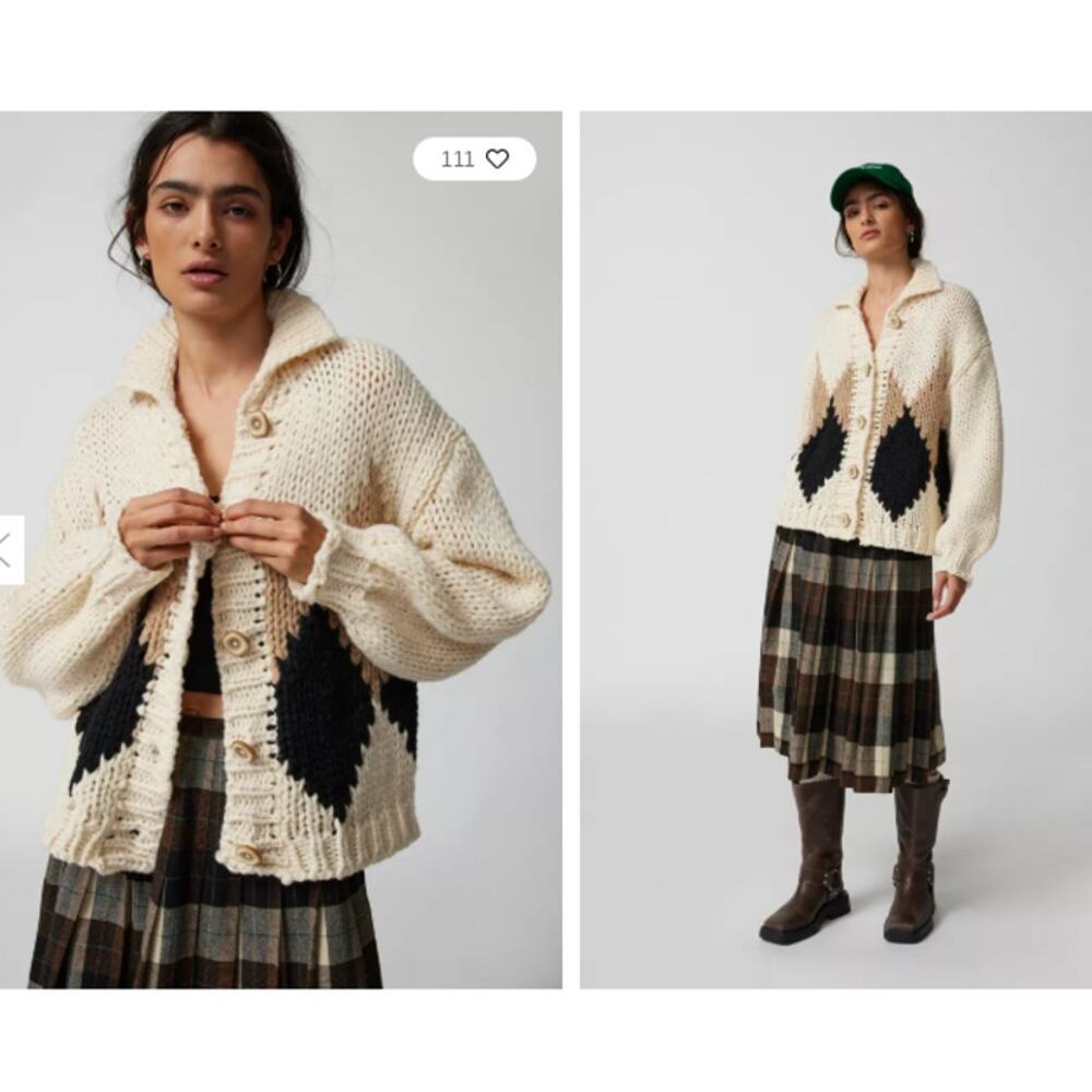 Little Lies Hand-Knit Cardigan Sweater M/L Sold Out at Urban Outfitters